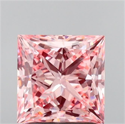 Picture of Lab Grown Diamond 1.84 Carats, Princess with  Cut, Fancy Vivid Pink Color, VVS2 Clarity and Certified by IGI