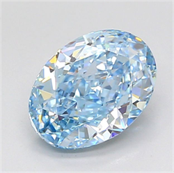 Picture of Lab Grown Diamond 2.48 Carats, Oval with  Cut, Fancy Vivid Blue Color, VVS1 Clarity and Certified by IGI