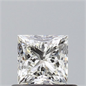 Natural Diamond 0.50 Carats, Princess with  Cut, J Color, VVS2 Clarity and Certified by GIA
