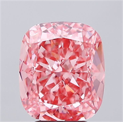 Picture of Lab Grown Diamond 4.84 Carats, CUSHION MODIFIED with  Cut, Fancy Vivid Pink Color, VS2 Clarity and Certified by IGI