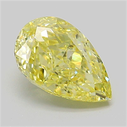 Picture of Lab Grown Diamond 2.04 Carats, Pear with  Cut, Fancy Vivid Yellow Color, VVS2 Clarity and Certified by IGI