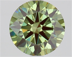 Picture of Lab Grown Diamond 2.03 Carats, Round with Ideal Cut, Fancy Vivid Green Color, VS1 Clarity and Certified by IGI