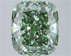 Picture of Lab Grown Diamond 4.08 Carats, CUSHION MODIFIED with  Cut, Fancy Vivid Green Color, VVS2 Clarity and Certified by IGI
