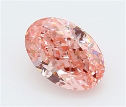 Picture of Lab Grown Diamond 1.50 Carats, Oval with  Cut, Fancy Vivid Pink Color, VVS2 Clarity and Certified by IGI