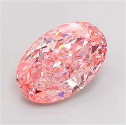 Picture of Lab Grown Diamond 2.88 Carats, Oval with  Cut, Fancy Vivid Pink Color, VS2 Clarity and Certified by IGI