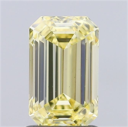 Picture of Lab Grown Diamond 1.40 Carats, Emerald with  Cut, Fancy Light Yellow Color, VS1 Clarity and Certified by IGI