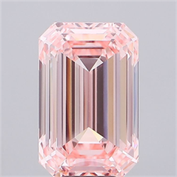 Picture of Lab Grown Diamond 10.07 Carats, Emerald with  Cut, Fancy Intense Pink Color, VVS2 Clarity and Certified by IGI