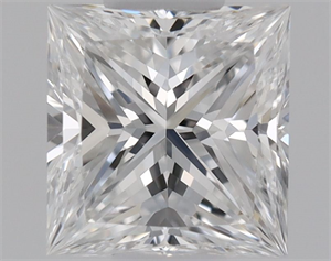 Picture of Natural Diamond 0.37 Carats, Princess with  Cut, E Color, VVS1 Clarity and Certified by GIA