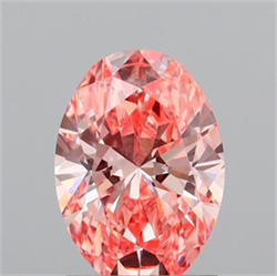 Picture of Lab Grown Diamond 1.57 Carats, Oval with  Cut, Fancy Vivid Pink Color, VVS2 Clarity and Certified by IGI