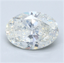 Natural Diamond 3.51 Carats, Oval with  Cut, I Color, SI2 Clarity and Certified by GIA