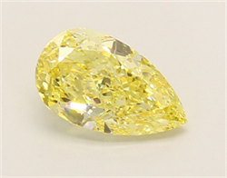 Picture of Lab Grown Diamond 1.52 Carats, Pear with  Cut, Fancy Intense Yellow Color, VS2 Clarity and Certified by IGI