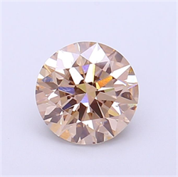 Picture of Lab Grown Diamond 1.30 Carats, Round with Ideal Cut, Fancy Light Brown Color, VVS2 Clarity and Certified by IGI