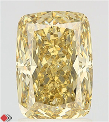 Picture of Lab Grown Diamond 2.52 Carats, CUSHION MODIFIED with  Cut, Fancy Intense Yellow Color, VS2 Clarity and Certified by IGI