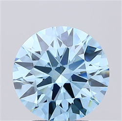 Picture of Lab Grown Diamond 2.05 Carats, Round with Ideal Cut, Fancy Vivid Blue Color, VS1 Clarity and Certified by IGI