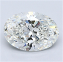 Natural Diamond 2.51 Carats, Oval with  Cut, H Color, SI1 Clarity and Certified by GIA