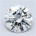 Natural Diamond 2.03 Carats, Round with Excellent Cut, H Color, SI2 Clarity and Certified by GIA