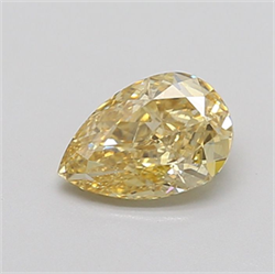 Picture of Lab Grown Diamond 1.54 Carats, Pear with  Cut, Fancy Yellow Color, VS1 Clarity and Certified by IGI
