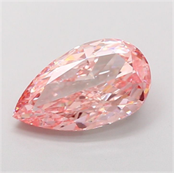 Picture of Lab Grown Diamond 5.07 Carats, Pear with  Cut, Fancy Vivid Pink Color, VS2 Clarity and Certified by IGI