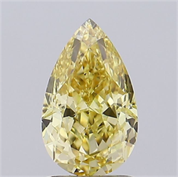 Picture of Lab Grown Diamond 1.72 Carats, Pear with  Cut, Fancy Intense Yellow Color, VS1 Clarity and Certified by IGI