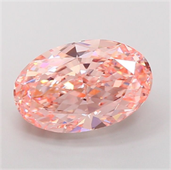Picture of Lab Grown Diamond 8.01 Carats, Oval with  Cut, Fancy Vivid Pink Color, VVS2 Clarity and Certified by IGI