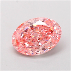 Picture of Lab Grown Diamond 2.30 Carats, Oval with  Cut, Fancy Vivid Pink Color, VVS1 Clarity and Certified by IGI