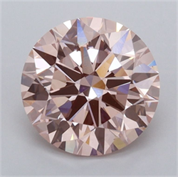 Picture of Lab Grown Diamond 2.01 Carats, Round with Ideal Cut, Fancy Vivid Pink Color, VVS2 Clarity and Certified by IGI