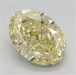 Picture of Lab Grown Diamond 3.12 Carats, Oval with  Cut, Fancy Intense Yellow Color, VS1 Clarity and Certified by IGI