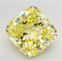 Picture of Lab Grown Diamond 11.54 Carats, CUSHION MODIFIED with  Cut, Fancy Intense Yellow Color, VS1 Clarity and Certified by IGI