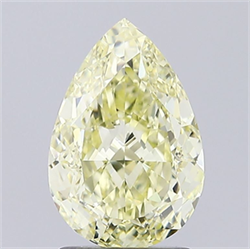Picture of Lab Grown Diamond 2.02 Carats, Pear with  Cut, Fancy Light Yellow Color, VS1 Clarity and Certified by IGI