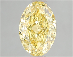 Picture of Lab Grown Diamond 2.01 Carats, Oval with  Cut, Fancy Vivid Yellow Color, VS2 Clarity and Certified by IGI