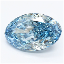 Picture of Lab Grown Diamond 4.21 Carats, Oval with  Cut, Fancy Vivid Blue Color, VS1 Clarity and Certified by IGI