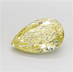 Picture of Lab Grown Diamond 3.08 Carats, Pear with  Cut, Fancy Yellow Color, VS1 Clarity and Certified by IGI