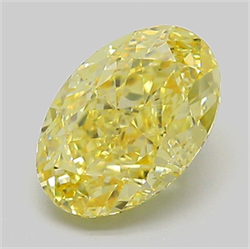 Picture of Lab Grown Diamond 2.27 Carats, Oval with  Cut, Fancy Intense Yellow Color, VS1 Clarity and Certified by IGI