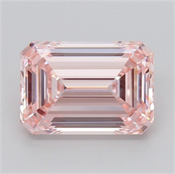 Picture of Lab Grown Diamond 5.59 Carats, Emerald with  Cut, Fancy Intense Pink Color, VVS2 Clarity and Certified by IGI