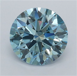 Picture of Lab Grown Diamond 2.51 Carats, Round with Ideal Cut, Fancy Intense Blue Color, VVS2 Clarity and Certified by IGI