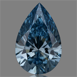 Picture of Lab Grown Diamond 1.26 Carats, Pear with  Cut, Fancy Vivid Blue Color, VS1 Clarity and Certified by IGI