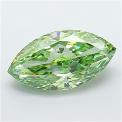 Picture of Lab Grown Diamond 5.63 Carats, Marquise with  Cut, Fancy Vivid Green Color, VVS2 Clarity and Certified by IGI