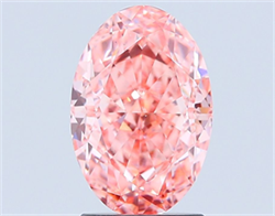 Picture of Lab Grown Diamond 2.24 Carats, Oval with  Cut, Fancy Vivid Pink Color, VS2 Clarity and Certified by IGI