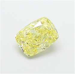 Picture of Lab Grown Diamond 1.57 Carats, CUSHION MODIFIED with  Cut, Fancy Yellow Color, VS2 Clarity and Certified by IGI