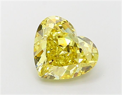 Picture of Lab Grown Diamond 1.92 Carats, Heart with  Cut, Fancy Vivid Yellow Color, VS1 Clarity and Certified by IGI