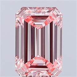 Picture of Lab Grown Diamond 3.52 Carats, Emerald with  Cut, Fancy Intense Pink Color, VS1 Clarity and Certified by IGI