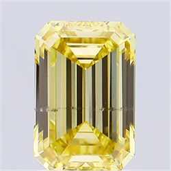 Picture of Lab Grown Diamond 2.01 Carats, Emerald with  Cut, Fancy Intense Yellow Color, VS2 Clarity and Certified by IGI