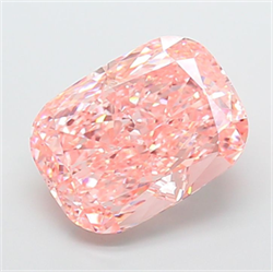 Picture of Lab Grown Diamond 10.08 Carats, CUSHION MODIFIED with  Cut, Fancy Vivid Pink Color, VVS2 Clarity and Certified by IGI