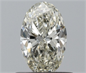 Natural Diamond 0.53 Carats, Oval with  Cut, K Color, VS1 Clarity and Certified by IGI