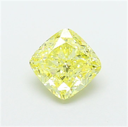 Picture of Lab Grown Diamond 1.52 Carats, CUSHION MODIFIED with  Cut, Fancy Intense Yellow Color, VVS2 Clarity and Certified by IGI