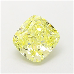 Picture of Lab Grown Diamond 1.88 Carats, CUSHION MODIFIED with  Cut, Fancy Intense Yellow Color, VS1 Clarity and Certified by IGI