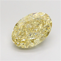 Picture of Lab Grown Diamond 2.10 Carats, Oval with  Cut, Fancy Yellow Color, VS1 Clarity and Certified by IGI
