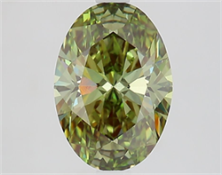 Picture of Lab Grown Diamond 2.31 Carats, Oval with  Cut, Fancy Vivid Green Color, VS1 Clarity and Certified by IGI