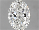 Natural Diamond 0.60 Carats, Oval with  Cut, H Color, VVS2 Clarity and Certified by GIA