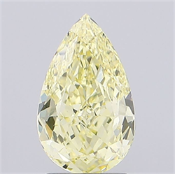 Picture of Lab Grown Diamond 2.09 Carats, Pear with  Cut, Fancy Intense Yellow Color, VVS2 Clarity and Certified by IGI